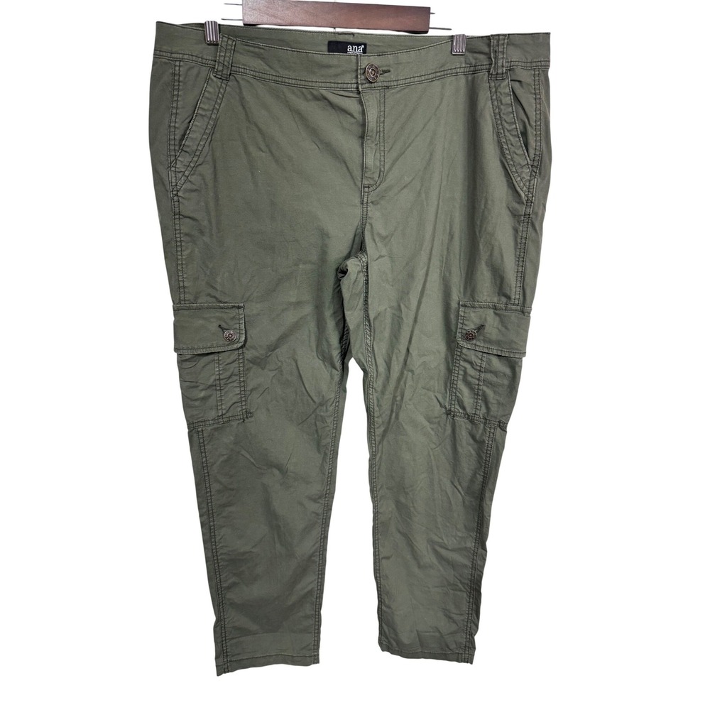 a.n.a Size 16 Olive Green Cargo Pants Women's Stretch Utility Casual